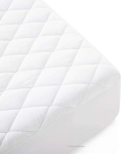 Linenspa Plush Rayon from Bamboo Pillow Top Mattress Pad - Hypoallergenic - Ultra Plush Down Alternative Filled Mattress Topper - Twin , White