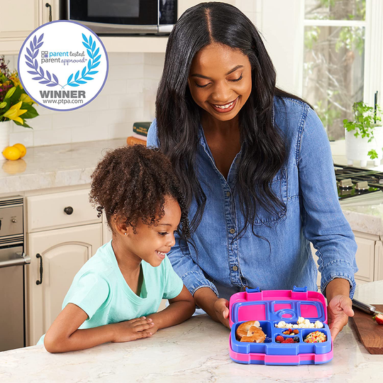 Bentgo Kids Brights – Leak-Proof, 5-Compartment Bento-Style Kids Lunch Box – Ideal Portion Sizes for Ages 3 to 7 – BPA-Free, Dishwasher Safe, Food-Safe Materials (Orange)