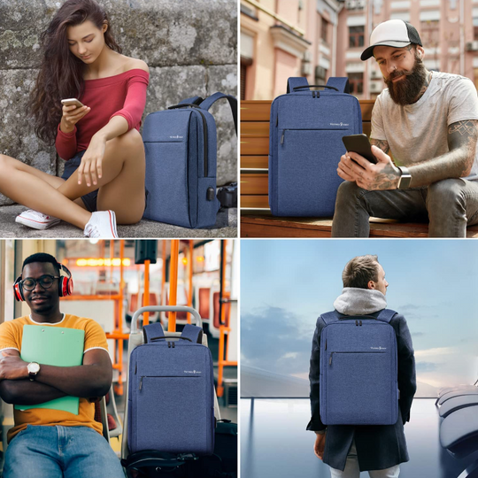 Laptop Backpack 15.6 Inch, Business Slim Durable Travel Water Resistant with USB Charging Port