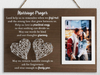 12.5×8.5 Marriage Prayer Wedding Gifts for Couples Anniversary, Rustic Wood Plaque Christian Engagement Gifts for Bridal Her Wife, Home Bedroom Decor with Handmade String Heart & Picture Frame