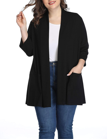 Shiaili Long Plus Size Cardigans for Women Easy to Wear Open Front Clothing