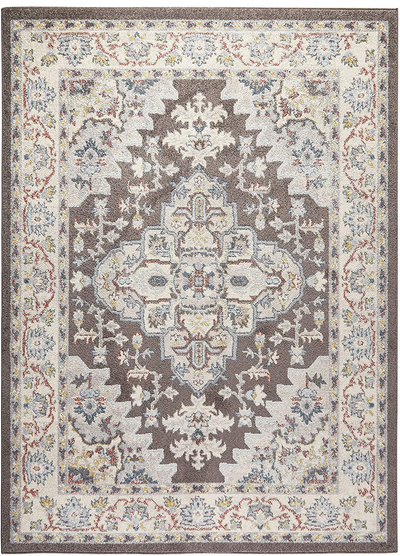 Home Dynamix Venice Loreta Area Rug, 5'3"x7'3" Rectangle, Brown Ivory