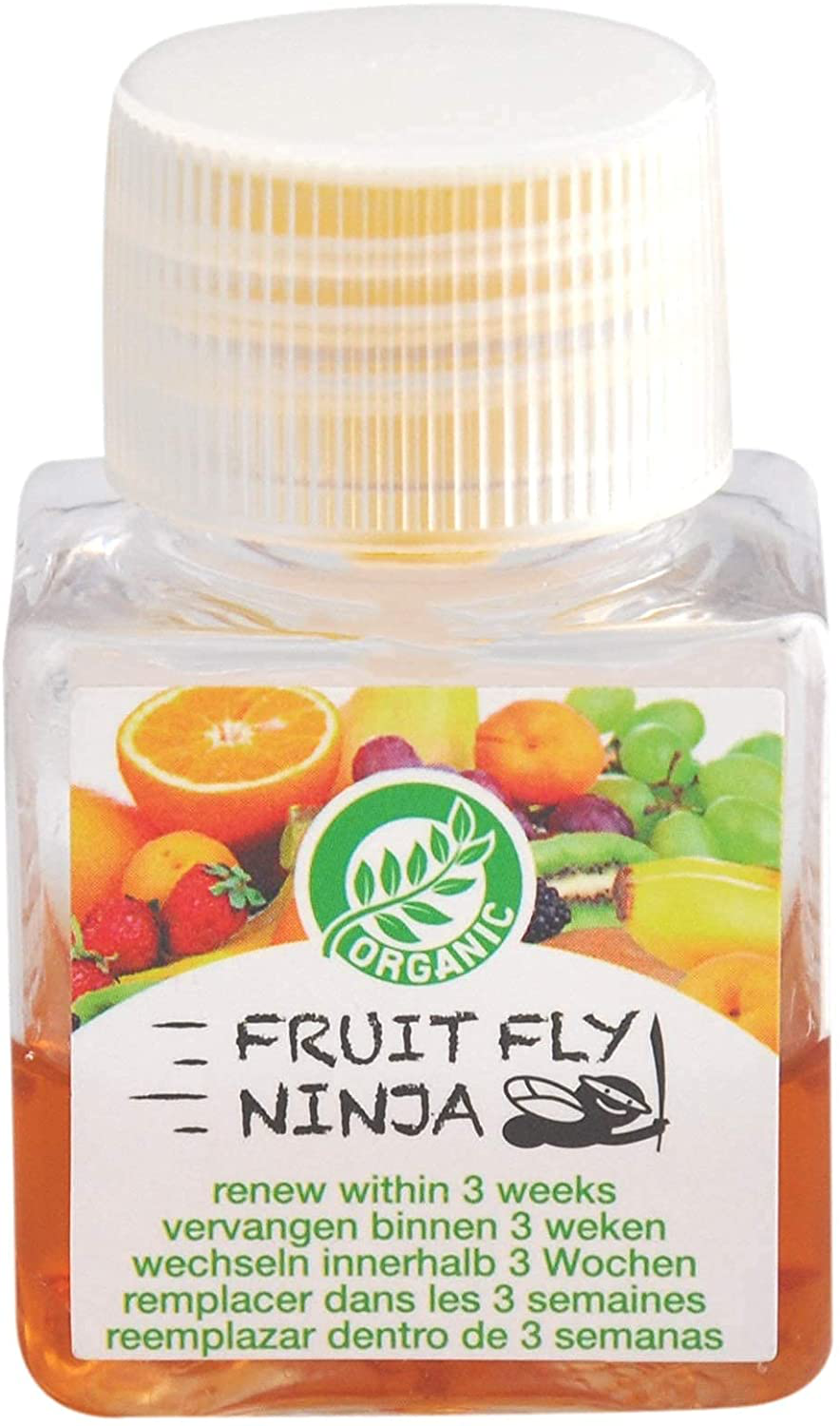 Super Ninja - Fruit Fly Trap - Single Pack - Highly Effective Ecological Fruit Fly Traps Indoor - Fruit Fly Bait - up to 30 Days per Bottle