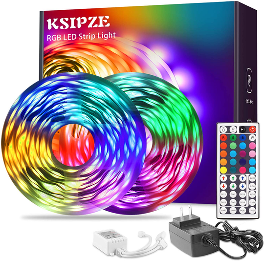LED Strip Lights RGB Color Changing with 44 Key Remote and 12V Power Supply