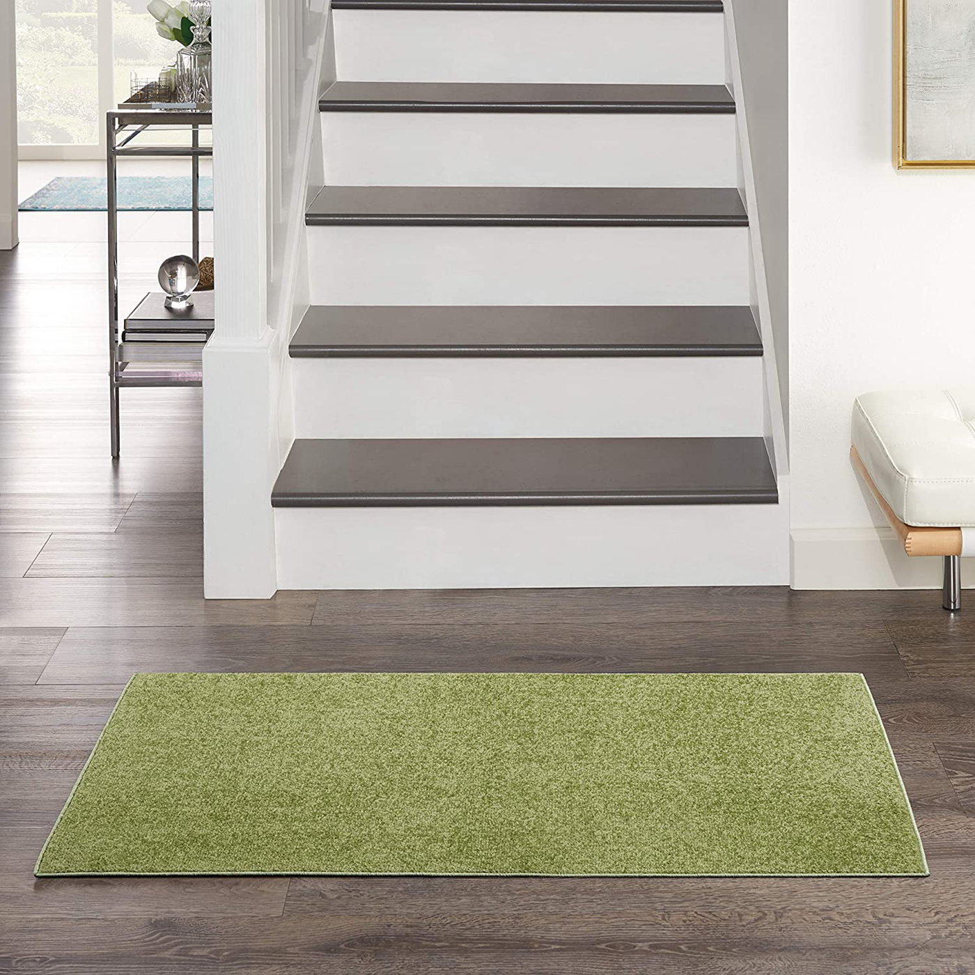 Nourison Essentials Solid Contemporary Green 2' X 4' Area Rug , 2' X 4'