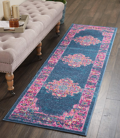 Nourison Passion 10' Runner Area Rug, 2'2" x 10', Blue