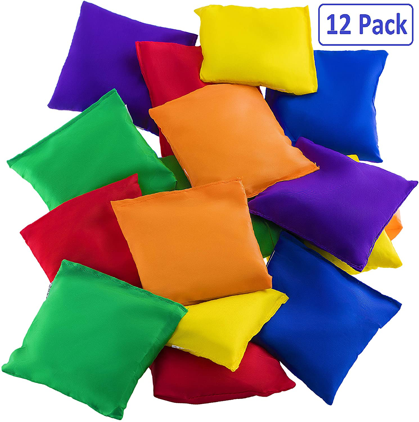 Prextex 12 Pack Nylon Bean Bags Fun Sports Outdoor Family Games Bean Bag Toss Carnival Toy Bean Bag Toss Game