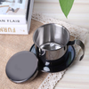 Portable Stainless Steel Coffee Drip Filter Coffee Maker Pot for Home Kitchen Office Outdoor Use, Durable, Safe(Black)