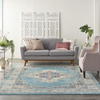 Nourison PSN03 Passion Bohemian Blue Area Rug 4'xROUND, x Round, 4 Feet