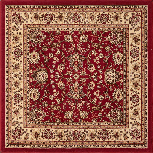 Unique Loom Kashan Traditional Floral Area Rug, 5 Feet, Burgundy/Ivory