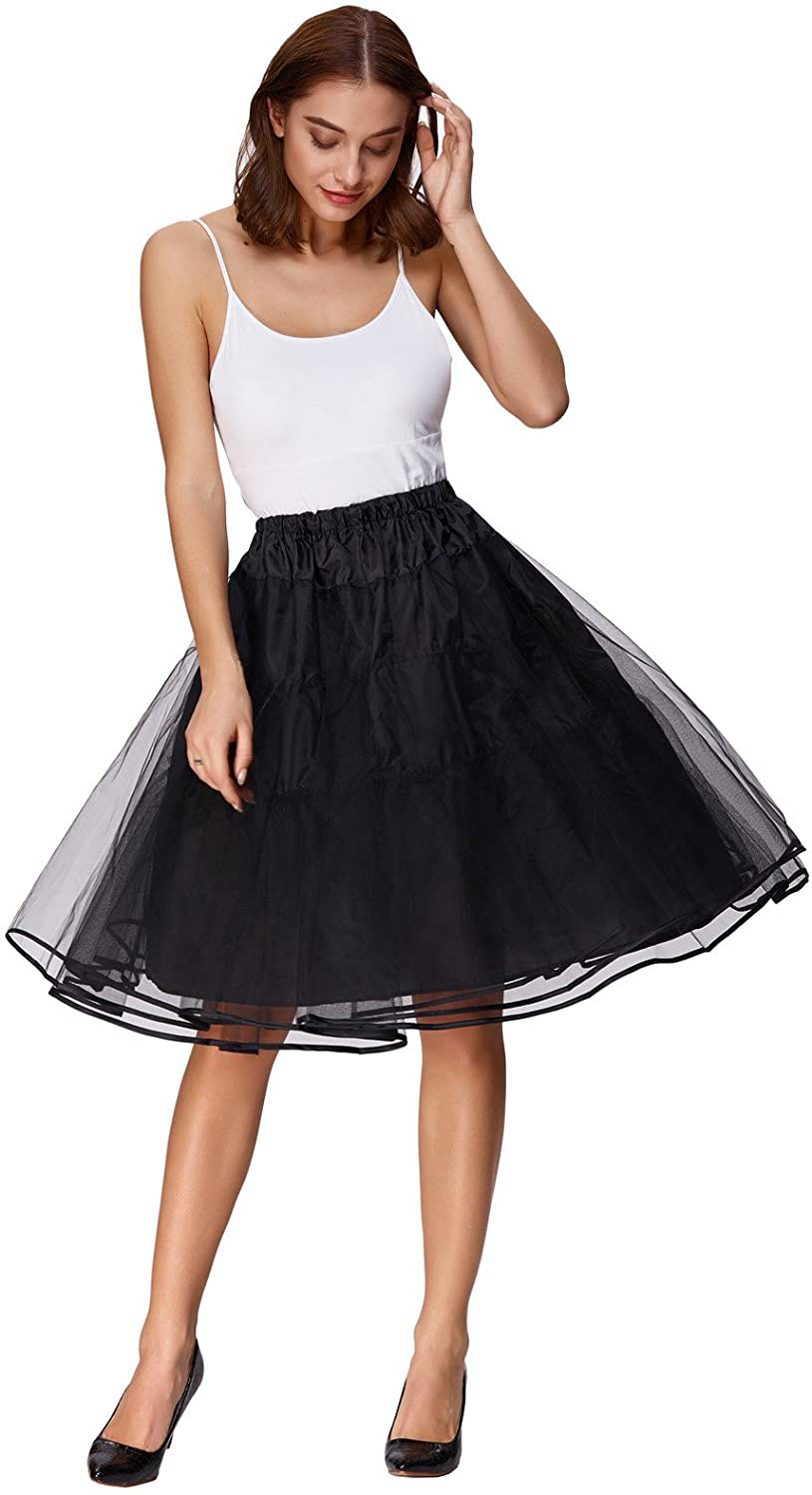 Belle Poque Women's Petticoat Crinoline 50's Christmas Tutu Underskirts (3 Layers)