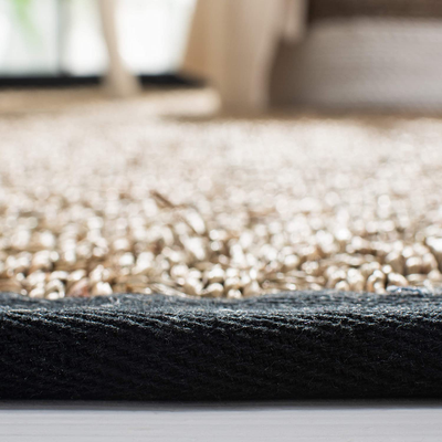 Safavieh Natural Fiber Collection NF114C Border Basketweave Seagrass Runner, 2'6" x 12' , Black