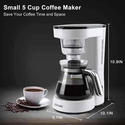 BOSCARE Programmable Coffee Maker, Drip Coffee Maker, Mini Coffee Machine with Auto Shut-off, Strength Control (10 cup)