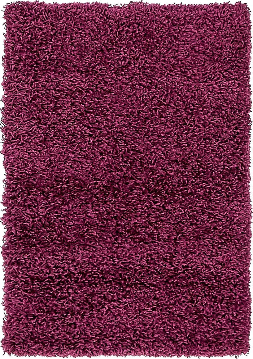 Unique Loom Solo Solid Shag Collection Area Modern Plush Rug Lush & Soft, 2' 2 x 3' 0, Eggplant Purple