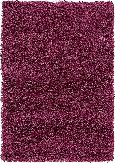 Unique Loom Solo Solid Shag Collection Area Modern Plush Rug Lush & Soft, 2' 2 x 3' 0, Eggplant Purple