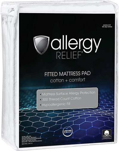 Allergy Relief Fitted Mattress Pad, Queen