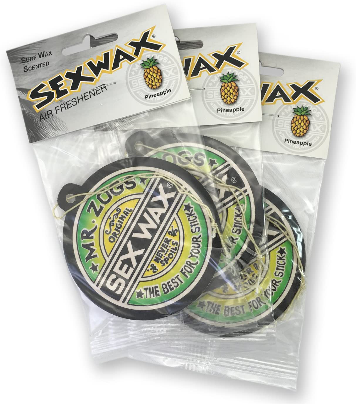 Sex Wax Air Freshener (3-Pack, Pineapple)