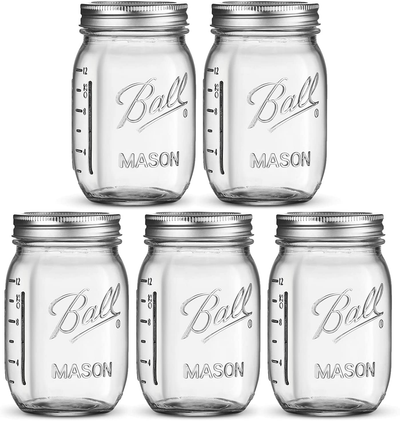 Ball Regular Mouth Mason Jars 16 oz [20 Pack] With mason jar lids and Bands, Ball mason jars 16 oz - For Canning, Fermenting, Pickling, Jar Decor. Microwave/Freeze/Dishwasher Safe + SEWANTA Jar Opener