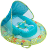 SwimWays Infant Baby Spring Float with Adjustable Sun Canopy - Green