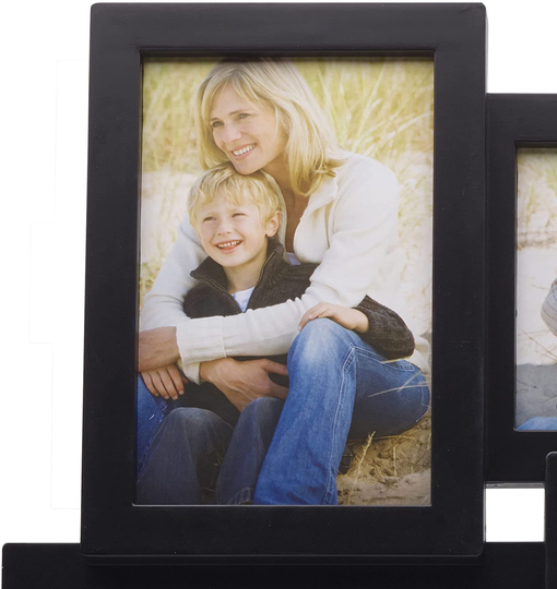 Melannco 18 x 18 Inch 9 Opening Photo Collage Frame, Displays Four 4x6 and Five 6x4 Inch Photos, Black