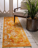 Unique Loom Sofia Collection Area Traditional Vintage Rug, French Inspired Perfect for All Home Décor, 2' 0 x 13' 0 Runner, Orange/Yellow