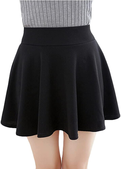 Urban CoCo Women's Basic Versatile Stretchy Flared Casual Mini Skater Skirt