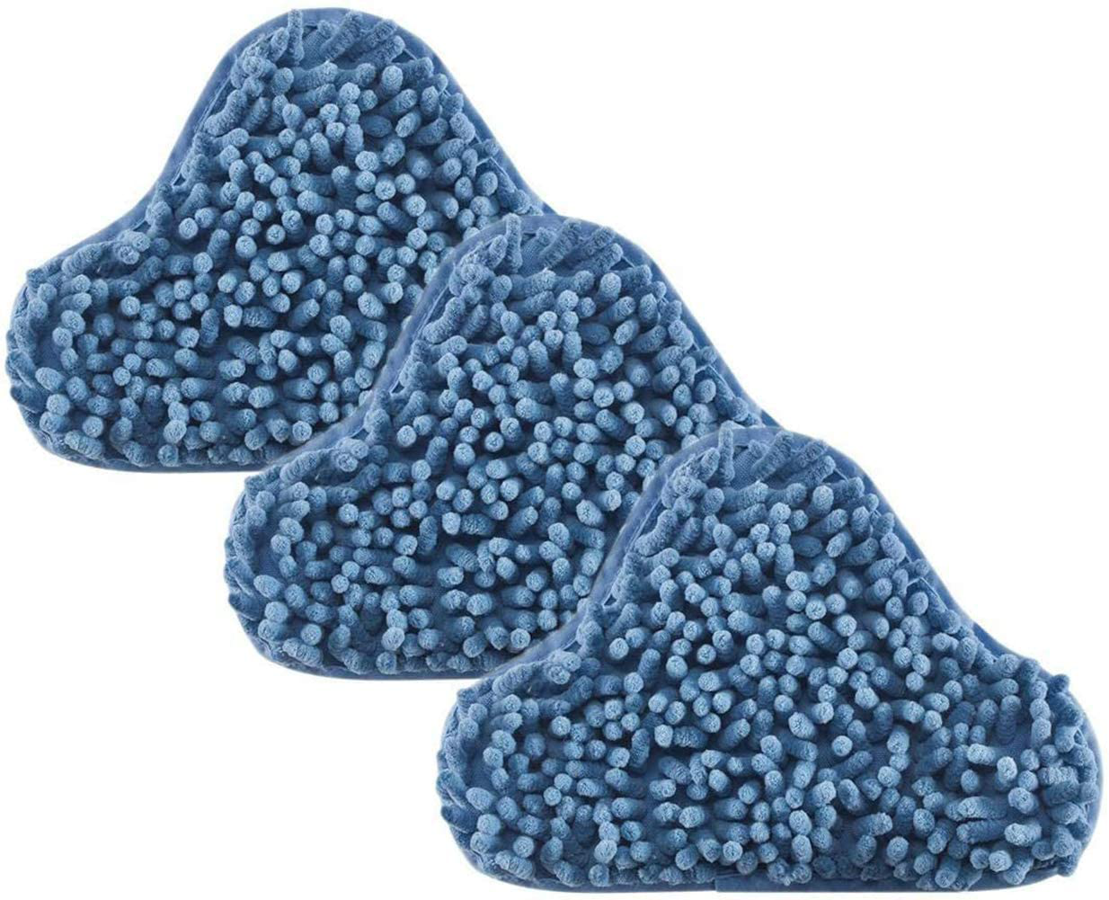 eoocvt 3pcs H2O Steam Mop X5 Pads Coral Blue Chenille Compatible for H20 Replacement Washable