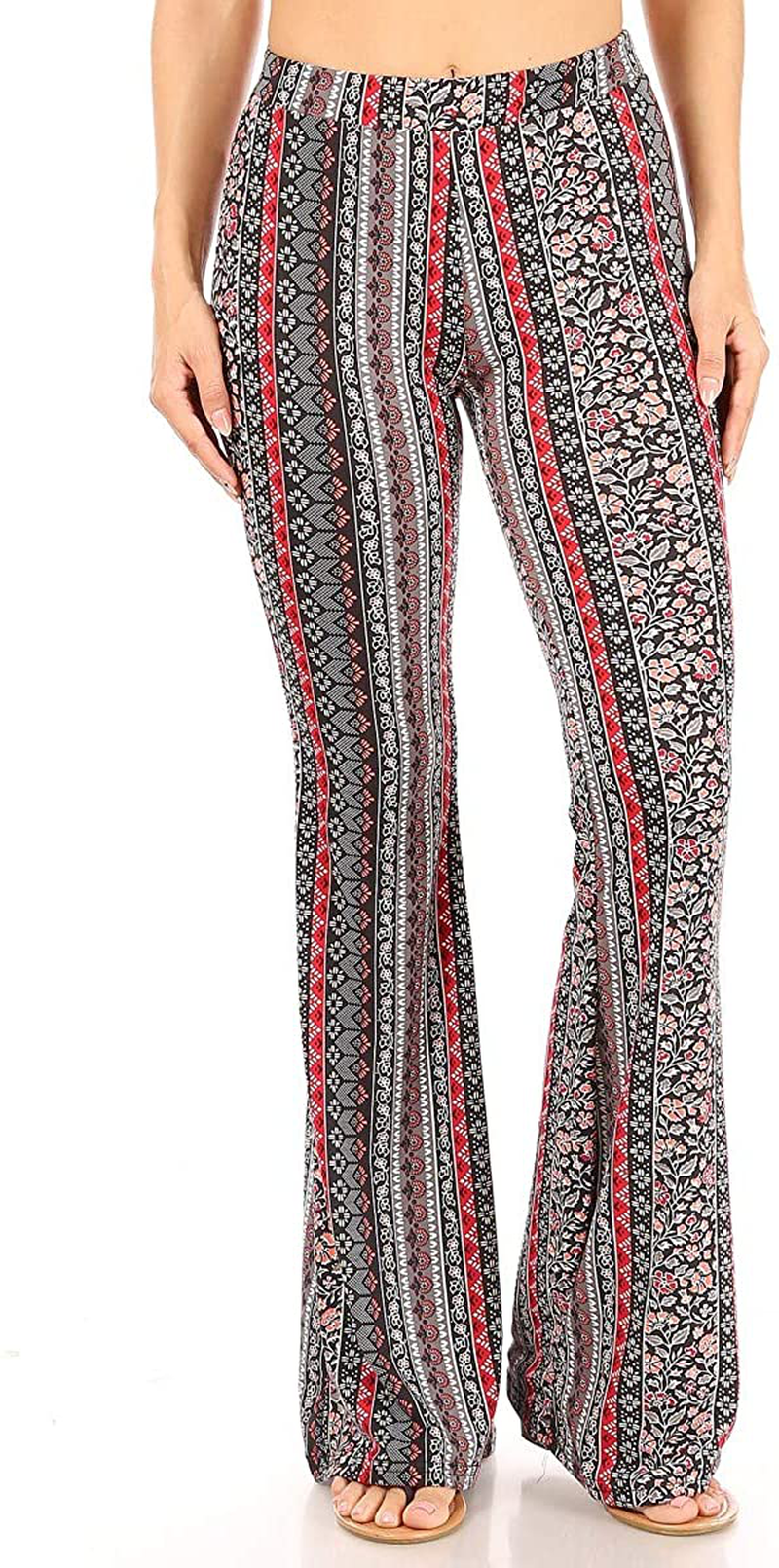 ShoSho Womens Flare Palazzo Pants Casual Boho Bell Bottoms Wide Leg Buttery Soft Bottoms