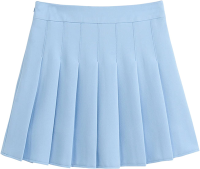 chouyatou Women's Simple High Waist All Around Pleated A-Line Skirt