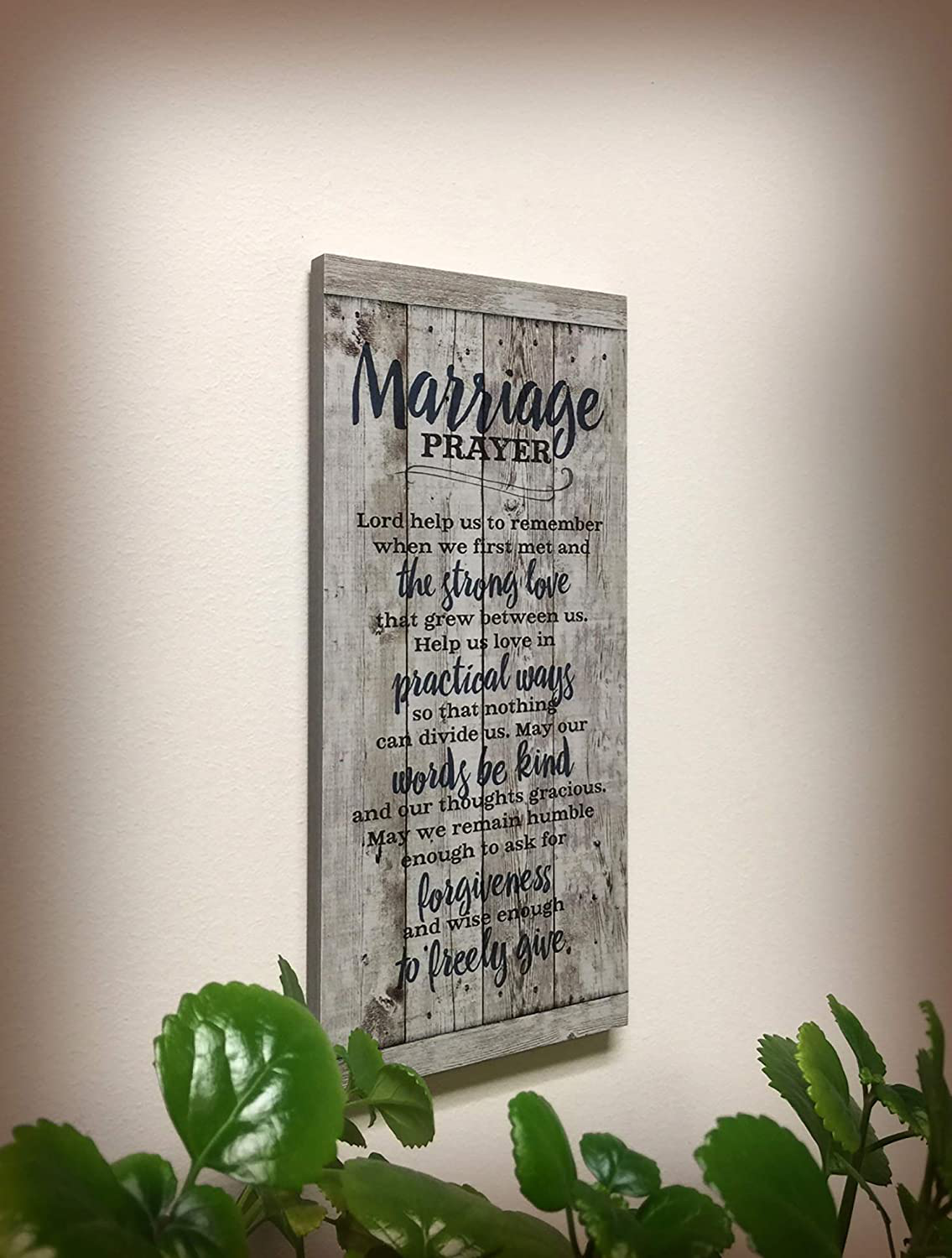 Marriage Prayer Wood Plaque Inspiring Quote 5.5x12 - Classy Vertical Frame Wall Hanging Decoration | Lord, Help us to Remember When we First met | Christian Family Religious Home Decor Saying