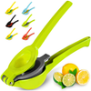 Zulay Metal 2-In-1 Lemon Lime Squeezer - Hand Juicer Lemon Squeezer - Max Extraction Manual Citrus Juicer (Gray and Lime Green)