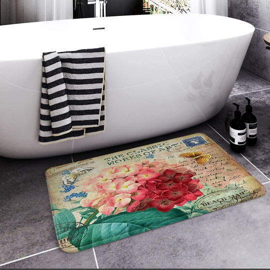 Bath Mats for Bathroom, Bathroom Mats Rugs Non-Slip,  Washable Cover 