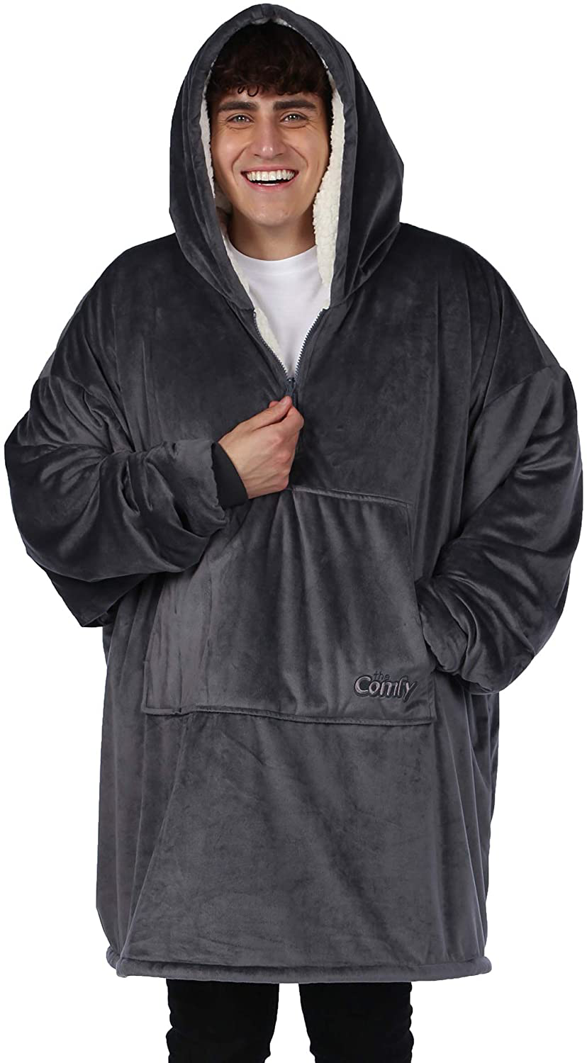 THE COMFY Original| Oversized Microfiber & Sherpa Wearable Blanket, Seen On Shark Tank, One Size Fits All