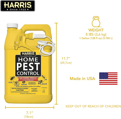 HARRIS Home Insect Killer, Liquid Gallon Spray with Odorless and Non Staining Residual Formula - Kills Ants, Roaches, Spiders, Fleas, Mosquitos, Moths, Scorpions, Flies and Silverfish