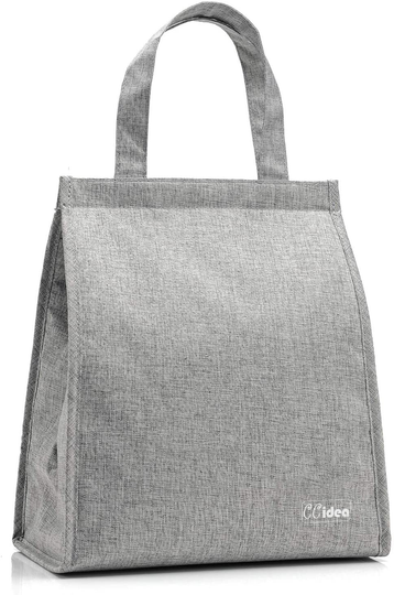 CCidea Lunch Bag For Men & Women, Simple Waterproof Insulated Large Adult Lunch Tote Bag (Black)