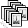 upsimples 8x10 Picture Frame Set of 10,Display Pictures 5x7 with Mat or 8x10 Without Mat,Multi Photo Frames Collage for Wall or Tabletop Display,Ash Gray