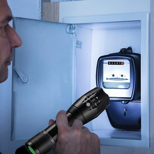 2 Pack Zoomable Tactical Flashlights with 6 Pack AAA Batteries with 5 Modes