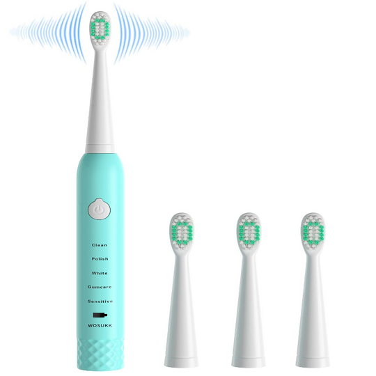 Sonic Electric Toothbrush -5 Modes with Smart Timer, Waterproof USB Charging Rechargeable Ultrasonic Toothbrushes, 4 Replacement Brush Heads