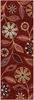 Maples Rugs Reggie Floral Runner Rug Non Slip Hallway Entry Carpet [Made in USA], 2 x 6, Merlot