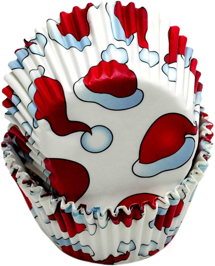 Chef Craft Paper Patterned Cupcake Liners, 50 count, White/Red