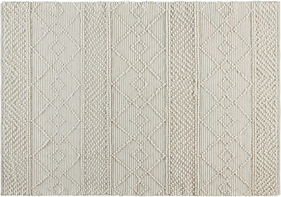 Flash Furniture Handwoven Area Rug - Ivory and White - 5' x 7' - Geometric Design