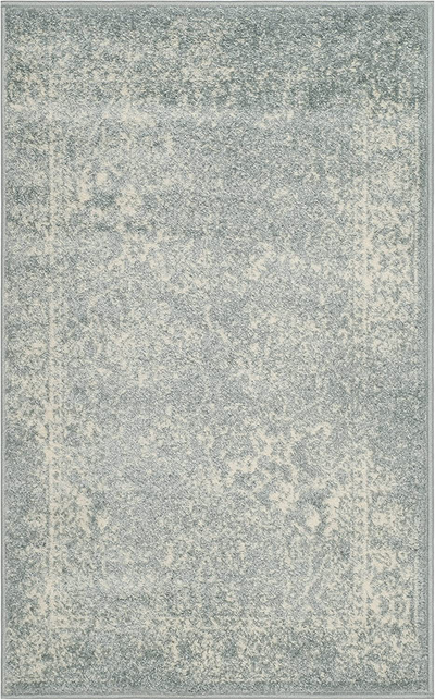 Safavieh Adirondack Collection ADR109T Oriental Distressed Non-Shedding Stain Resistant Living Room Bedroom Accent Rug, 2'6" x 4', Slate / Ivory