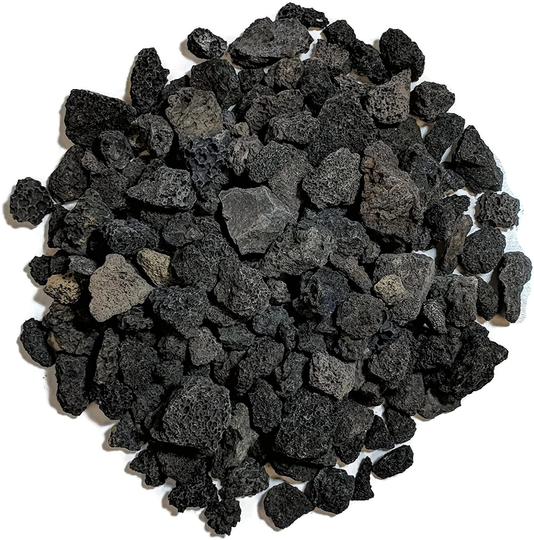 Midwest Hearth Lava Rock for Fire Pits and Gas Log Sets, Black 5/8" to 1-1/2" (10-lb Bag)