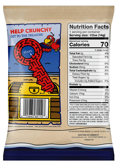 Pirate's Booty Aged White Cheddar Cheese Puffs, 24ct, 0.5oz Snack Size Bags, Gluten Free, Healthy Kids Snacks, 100 Calorie Snack Packs