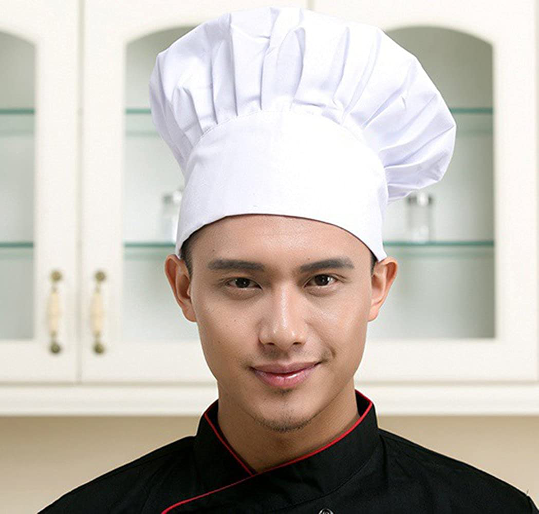 Hyzrz Chef Hat Adult Adjustable Elastic Baker Kitchen Cooking Chef Cap