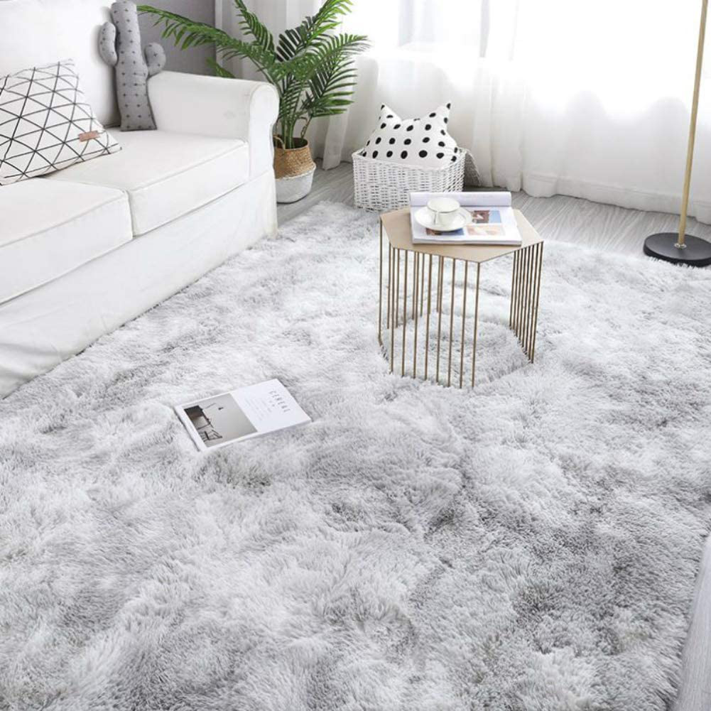Soft Fluffy Area Rugs for Living Room,Plush Shaggy Nursery Rug Furry Throw Carpets for Kids Bedroom Fuzzy Rugs Indoor Home Decorate Mat… (5.3 ft x 7.5 ft, Grey-Lantern Shape)