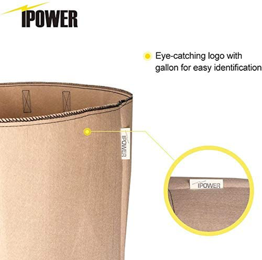 5 Pack Plant Grow Bags Aeration Fabric Pots Heavy Duty Durable Container