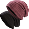 Feima Slouchy Beanie for Men/Women 1 & 2 Packs Oversize Baggy Breathability & Elasticity Skull Cap Knit Running Hat