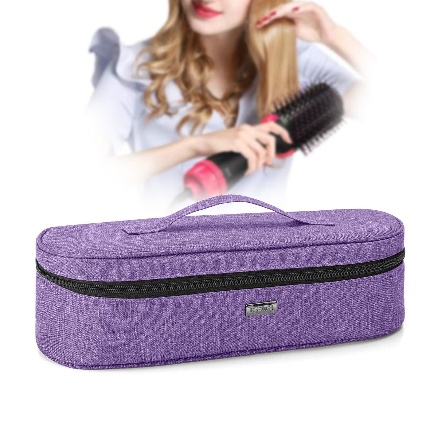 Teamoy Travel Storage Bag Compatible with Revlon One-Step Hair Dryer And Volumizer Hot Air Brush and Attachments, Black(Bag Only))
