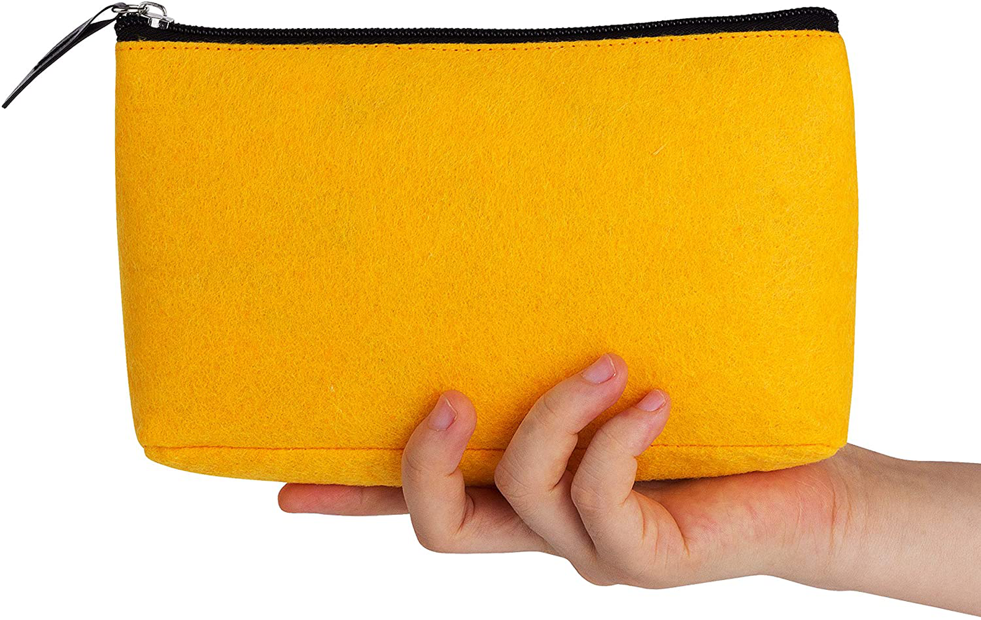 Mr. Pen- Pencil Case, Pencil Pouch, 2 Pack, Yellow and Blue, Felt Fabric Pencil Case, Pen Bag, Pencil pouch Small, Pen Case, School Supplies, Pencil Case, Pencil Bags, Pencil Pouches with Zipper